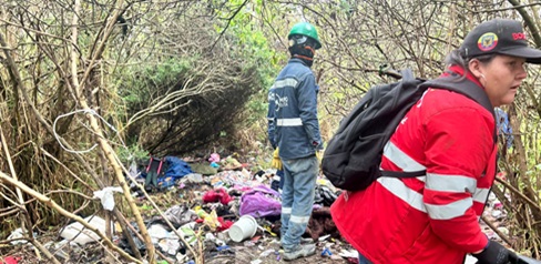 Operativo de recuperación de espacio público en Bosa: cambuches desmontados y 26 m3 de residuos recolectados