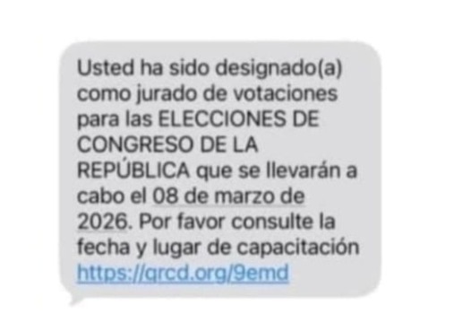 Alerta: ciberdelincuentes están enviando mensajes de texto con falsos enlaces sobre jurados de votación para estafar a la ciudadanía Alerta: ciberdelincuentes están enviando mensajes de texto con falsos enlaces sobre jurados de votación para estafar a la ciudadanía