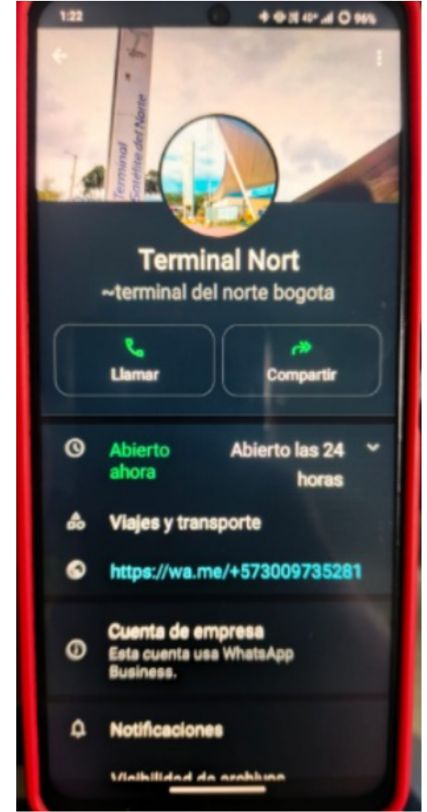 No caiga en estafas: delincuentes venden tiquetes falsos por WhatsApp suplantando a la Terminal Imagen de un mensaje de whatsapp