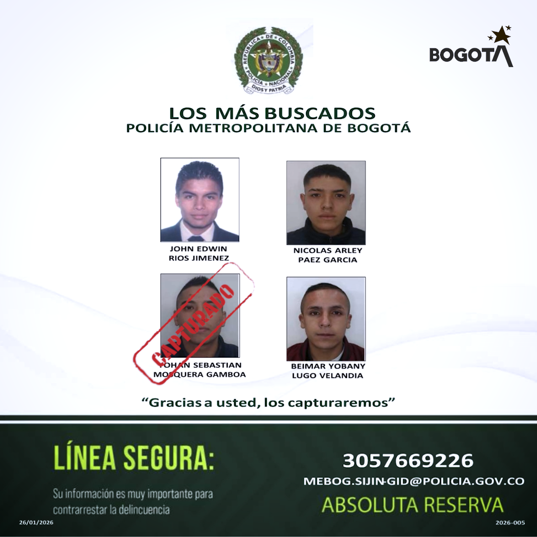  Se buscan estos tres delincuentes de ‘Los Pumas’ dedicados al hurto de vehículos de alta gama en Bogotá