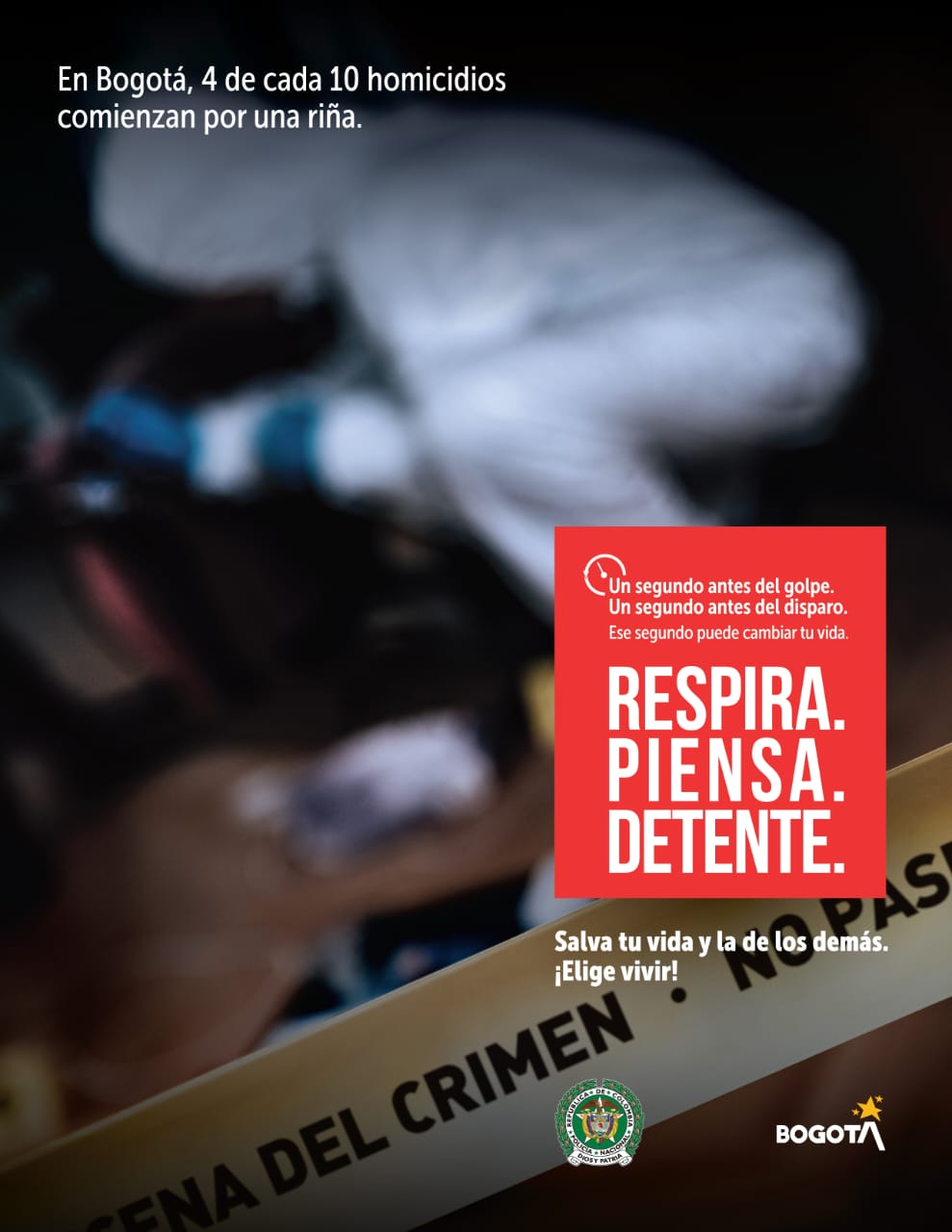 En Bogotá, 4 de cada 10 homicidios comienzan con una riña: Distrito y Policía lanzan campaña para seguir reduciendo este delito En Bogotá, 4 de cada 10 homicidios comienzan con una riña: Distrito y Policía lanzan campaña para seguir reduciendo este delito