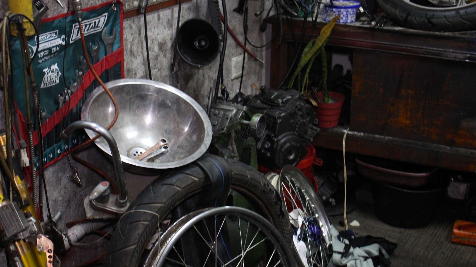 Un taller de motos
