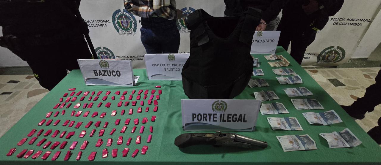 Droga, armas y dinero incautado