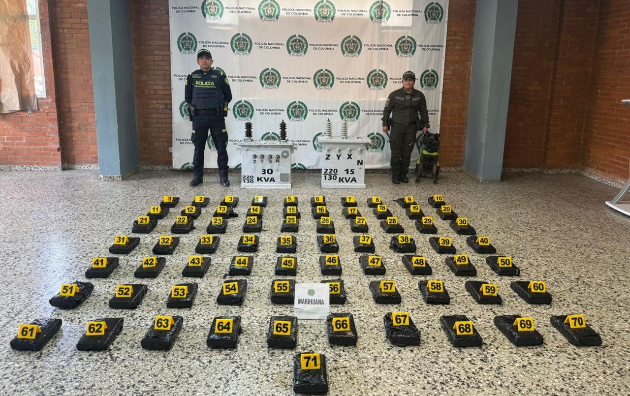 Más de 84 kilos de marihuana fueron incautados en el aeropuerto El Dorado: estaban ocultos en transformadores de energía Más de 84 kilos de marihuana fueron incautados en el aeropuerto El Dorado: estaban ocultos en transformadores de energía
