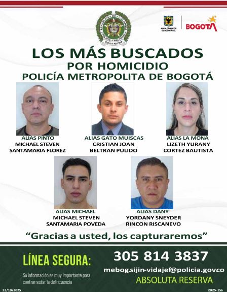 Más buscados por hurto en Bogotá