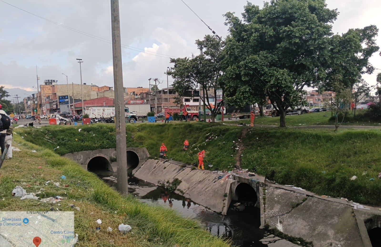 Operativo en el canal de Los Ángeles, en Engativá, deja un capturado y varios cambuches desmontados