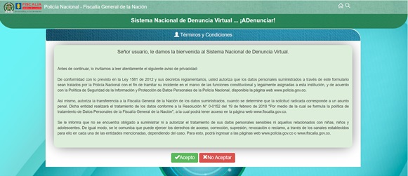 Sistema nacional de denuncia virtual